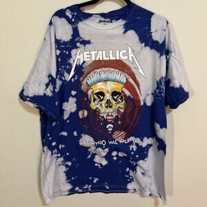 Metallica Vertigo T-shirt Blue Tee 80’s Metal Rock Band Tee Retro XL